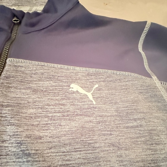 Puma Performance Quarter Zip Lightweight Jacket in Gray and Navy Size Large - Picture 6 of 12